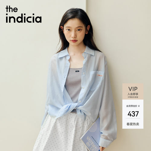 indicia标记2026夏新款清爽百搭微透条纹肌理感衬衫外套L2B6CS089