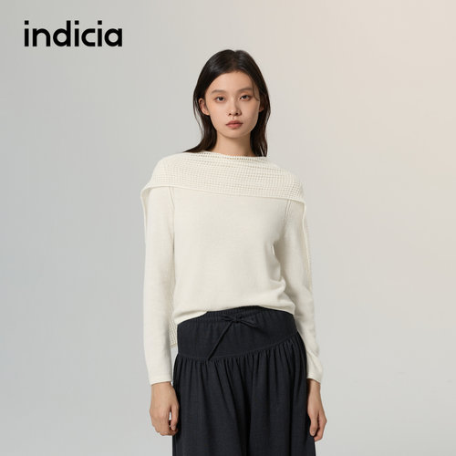 indicia标记商场同款2026冬季新款山羊绒套头针织衫女F2D6MS412C