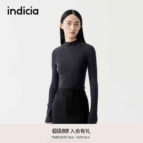 indicia标记商场同款秋冬新款百搭亲肤舒适显瘦打底衫 F2D5DD536F