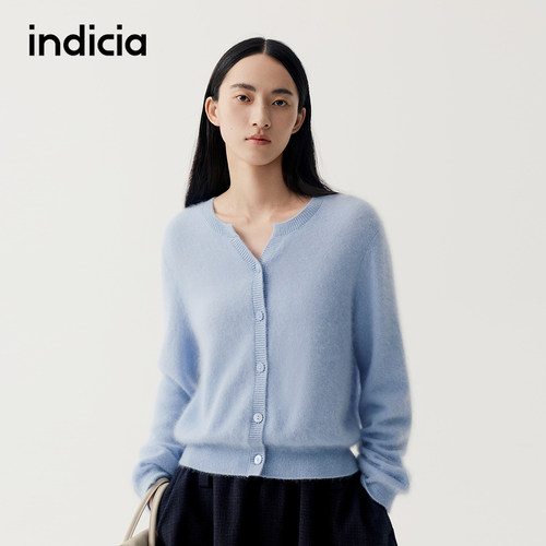 【山羊绒100%】indicia标记商场同款25冬新款柔软开衫F2D5KS530C