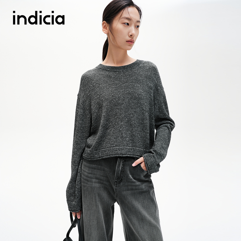 indicia标记简约百搭套头毛衫