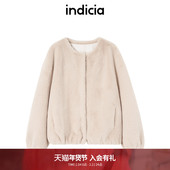 设计感显瘦软糯舒适毛毛外套 indicia标记商场同款 冬季 F2D4WT821F