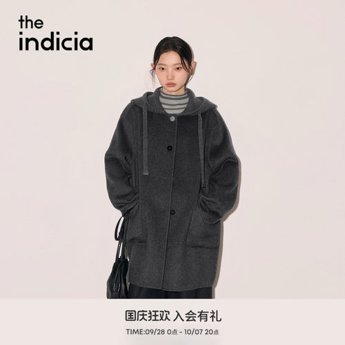 the indicia标记2026冬季新款休闲随性松弛感连帽大衣 L2D6DY354Y