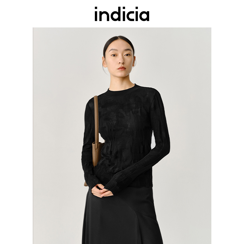 indicia套头镂空肌理针织衫