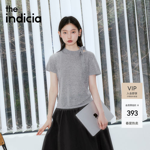 indicia标记2026夏季新款领口系带设计感甜美少女针织衫L2B6ZZ065