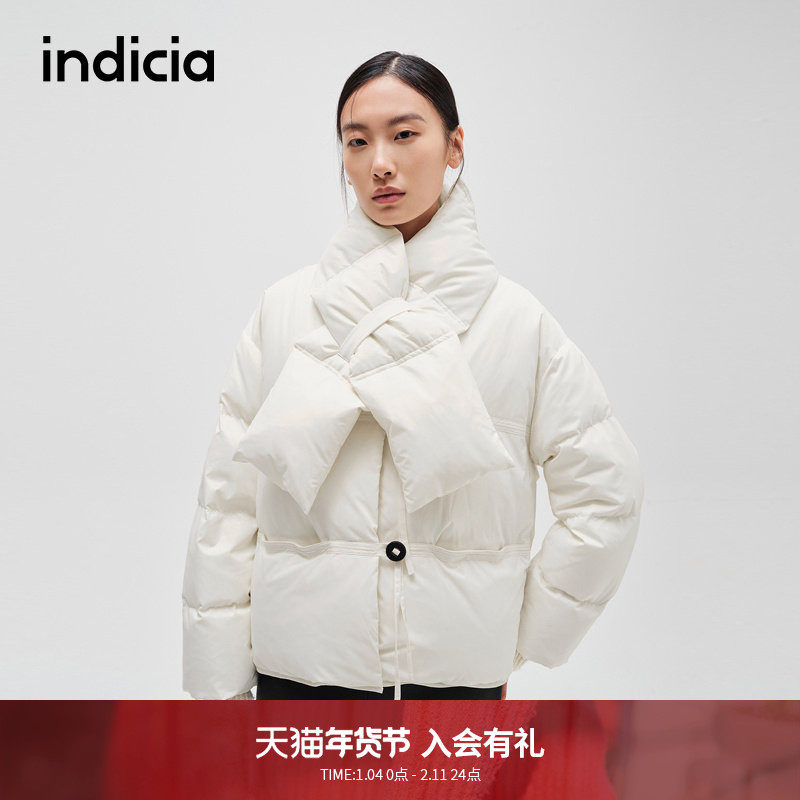 indicia标记商场同款冬季新款廓形保暖围巾羽绒服F2D4YR674C,女装/女士精品,羽绒服,淘宝优惠券,粉丝福利购,淘宝优惠卷