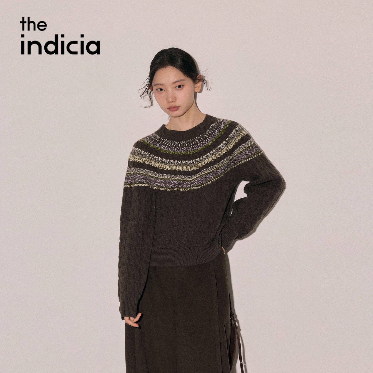 the indicia标记2026冬季新款绵羊毛+山羊绒费尔岛毛衫L2D6MS312Y