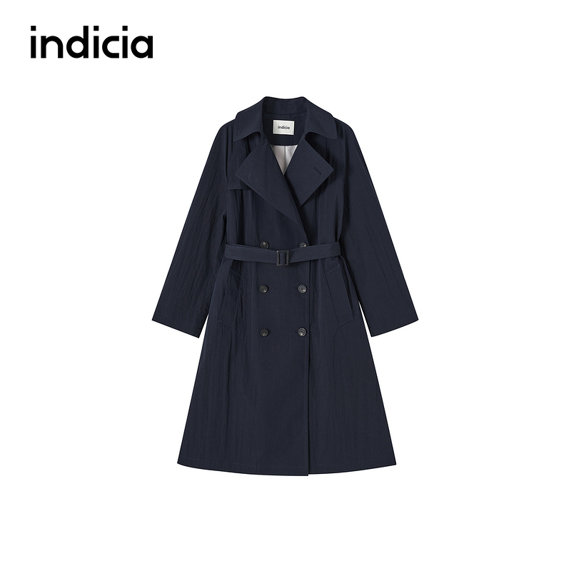 indicia标记商场同款25春新款简约通勤长款风衣外套 F2A5FY073N