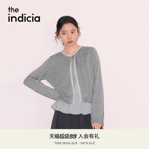 the indicia标记2026秋季新款温柔甜妹柔和麻灰针织衫 L2C6ZZ251Y