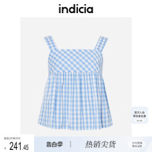 indicia标记商场清新格子天丝外穿小清新吊带夏天女 5B306SY246