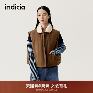 舒适保暖马甲无袖 新款 外搭F2D4MJ738F 25冬季 indicia标记商场同款