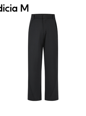 indiciaM标记男装商场同款休闲直筒黑色长裤通勤M6A410KZ086