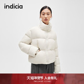 indicia标记面包保暖白羽绒服短款 泡芙羽绒 外套冬F2D4YR678F