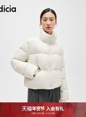【泡芙羽绒】indicia标记面包保暖白羽绒服短款外套冬F2D4YR678F