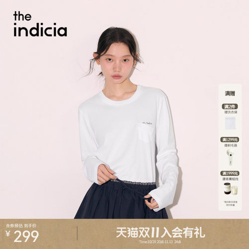 the indicia标记2026秋新款简约设计感宽松落肩百搭T恤L2C6TX250Y
