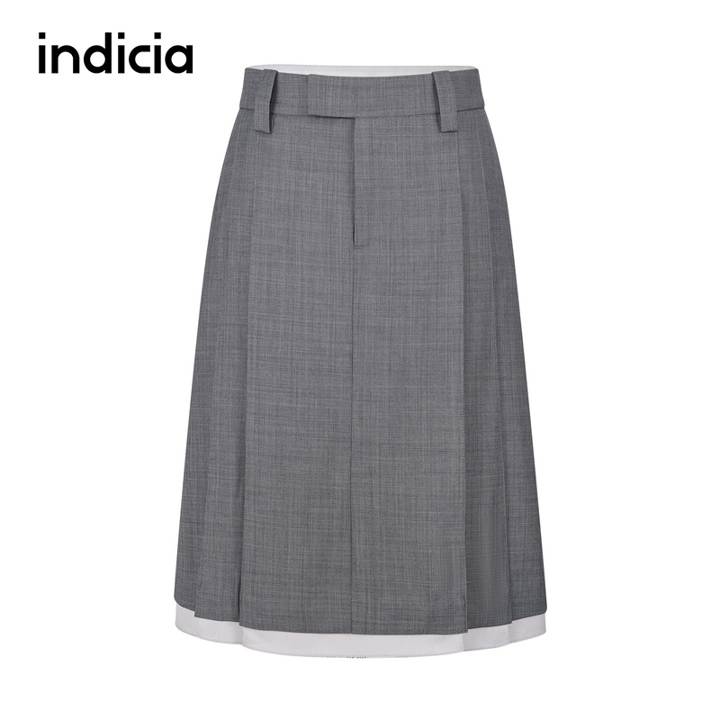 indicia标记商场同款25春新款短款拼接设计感A字半身裙F2A5QZ065F
