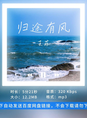 【淘淘伴奏】B3293王菲 归途有风 原版伴奏 带和声