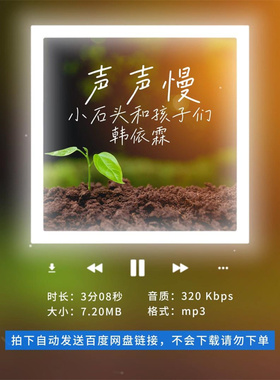 【淘淘伴奏】B1031小石头和孩子们韩依霖 声声慢 原版伴奏 带和声