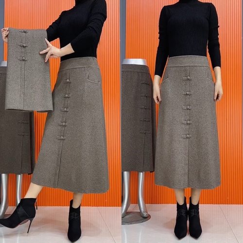 秋冬厚款时尚百搭妈妈裙