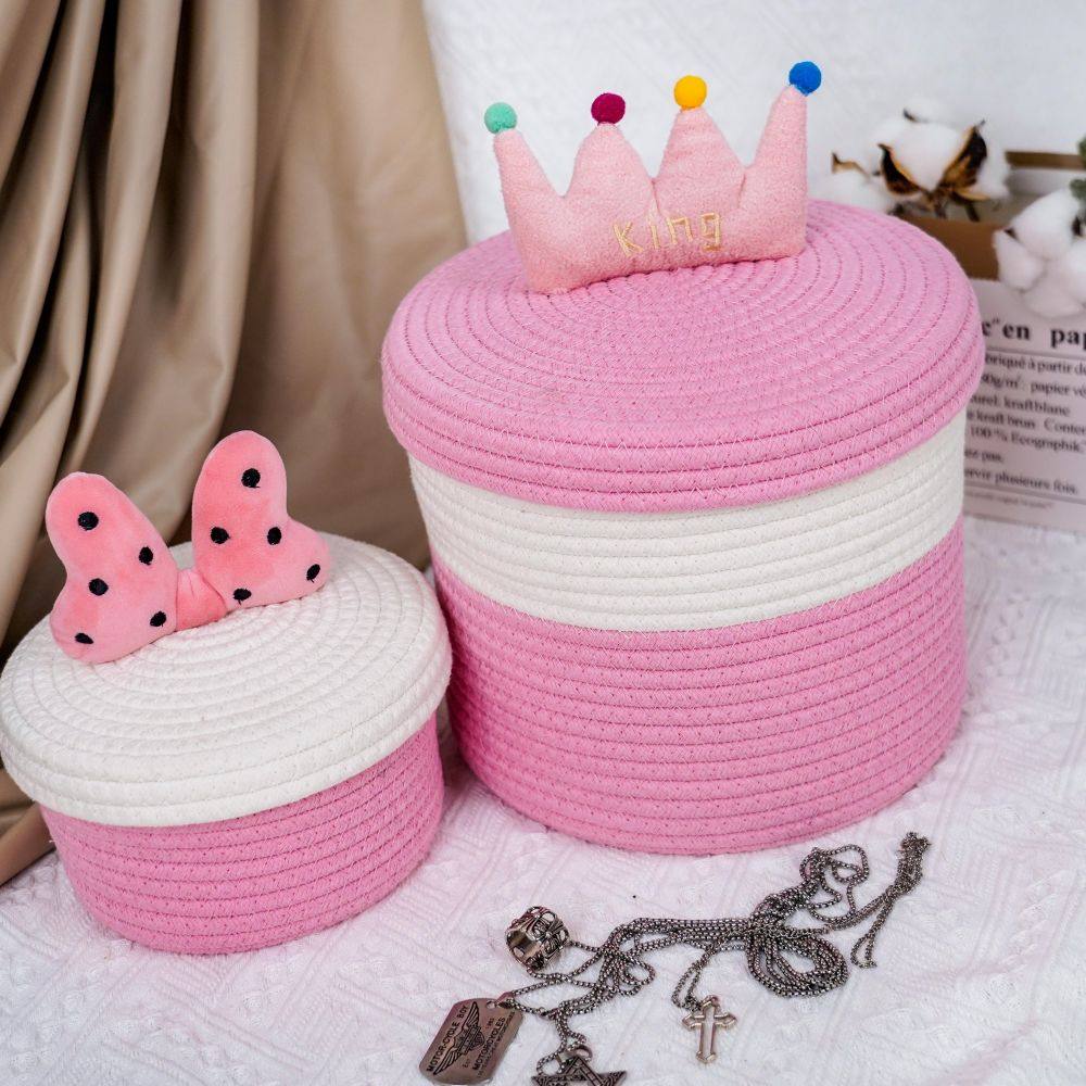 桌面收纳篮棉线收纳盒化妆品玩具整理杂物收纳筐储物篮收纳箱宿舍,收纳整理,收纳箱,淘宝优惠券,粉丝福利购,淘宝优惠卷