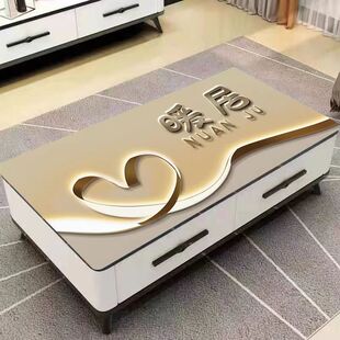 茶几垫电视柜桌垫皮革防水防油长方形加厚免洗印花高档新款台布