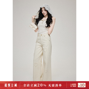 套装 LulusMiracle 上衣直筒裤 云朵蕾语 李小璐蕾丝兜帽扣领短袖