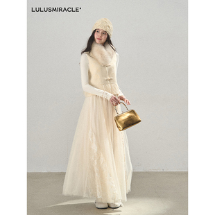Lulusmiracle【琼楼玉雪】纯绵羊毛白色新中式马甲外套国风背心女