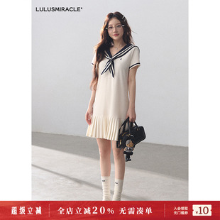 雾港水手 LulusMiracle 甜美海军领学院风连衣裙女水手服百褶裙