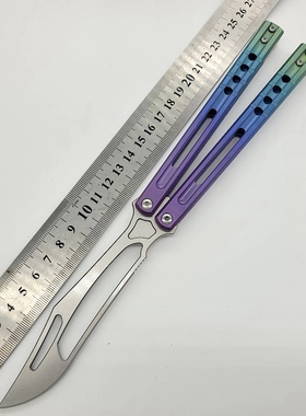 Theone 钛柄orca逆戟鲸一体柄高端轴套存油定位轴蝴蝶甩刀未开刃