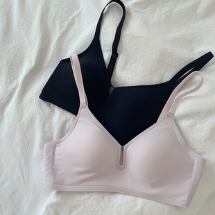 小胸聚拢无钢圈收副乳防下垂果冻条文胸夏季 无痕内衣女士夏季 薄款