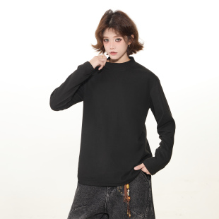简约保暖内搭打底衫 T恤男女同款 百搭休闲纯色长袖 出前一町秋冬季