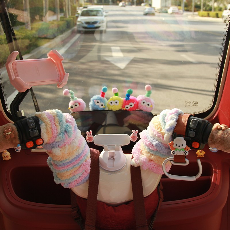 适用雅迪cm16三轮车装饰小配件手机支架冰条线摆件电动车改造内饰