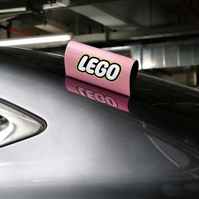 水洗唛车贴装饰配件汽车标签贴乐高车身贴电动车logo3D立体贴纸画