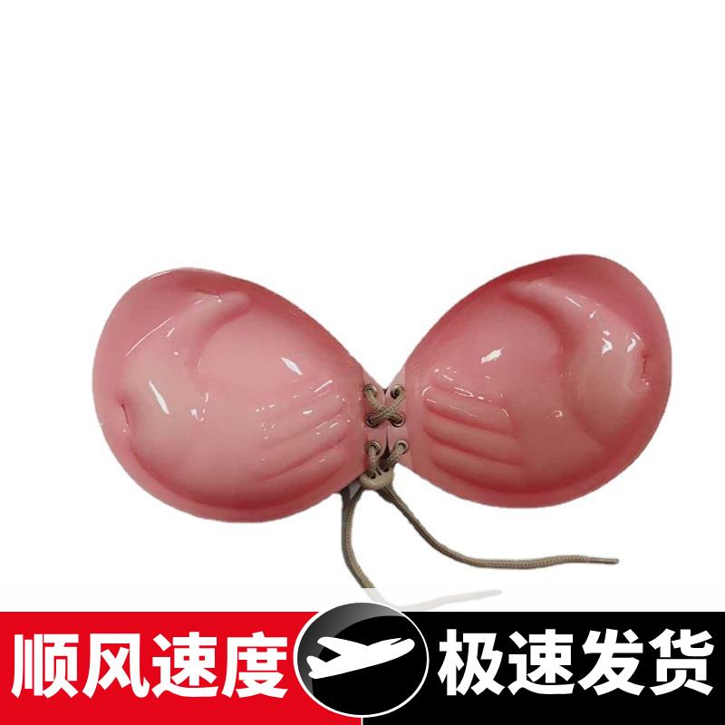 跨境女士亚当之手加厚隐形文胸配套可拆卸肩带拉绳聚拢手掌杯胸贴