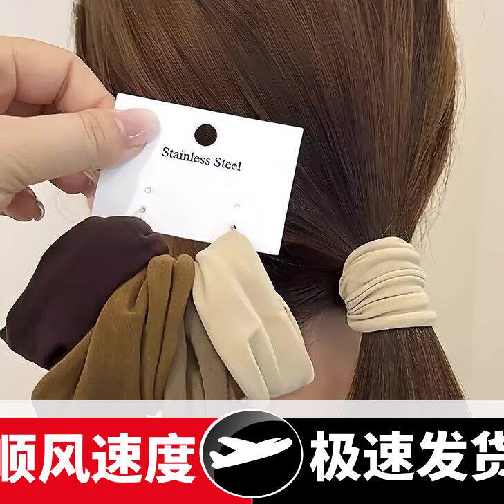 高弹力超宽面膜肌头绳2024新款高端皮筋女扎头发圈头饰高马尾发绳