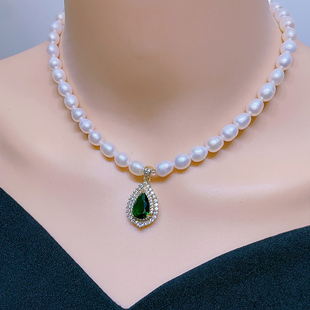 戴多美925银扣送礼盒淡水真珍珠项链米珠送女友/妈妈的节日礼物