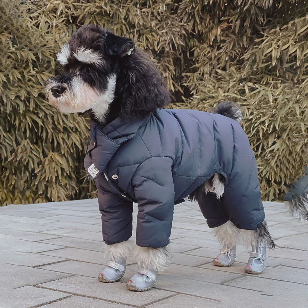 狗狗衣服秋冬款泰迪比熊狗狗保暖四脚雪纳瑞比熊加厚连体休闲衣服