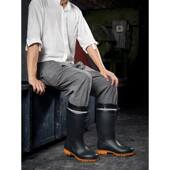 工地耐磨胶鞋 加绒保暖雨靴高筒防滑男士 防砸防刺劳保水鞋 钢头雨鞋