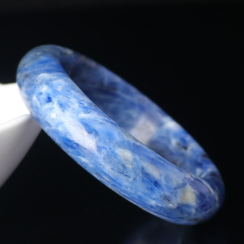 吴老头水晶 天然稀有莫奈睡莲蓝晶石手镯油画风 女款情人节礼物