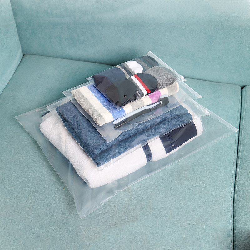 加厚衣服拉链袋透明服装包装袋塑料自封袋密封K袋子大小10丝45*60