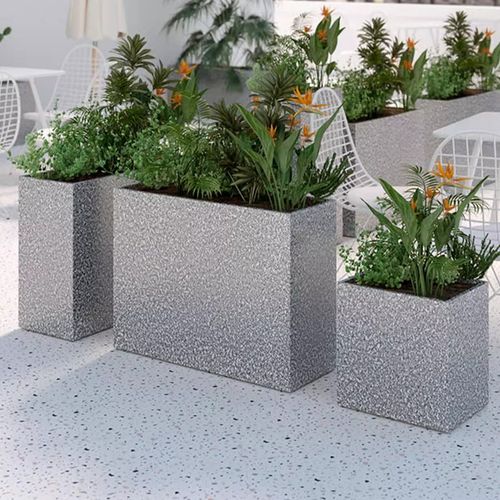 户外仿水墨石花箱组合定制长方形商业街小区售楼部可移动定制花坛
