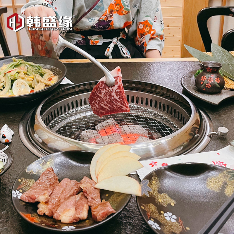 韩式下排烟碳烤炉商用炭火烤x肉炉炭烤炉下排风烧烤炉烤锅烤盘烤
