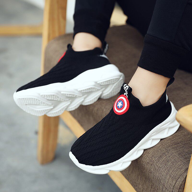 男童鞋子春秋款潮2021新款小男孩针织袜子鞋秋季一脚蹬儿童运动鞋