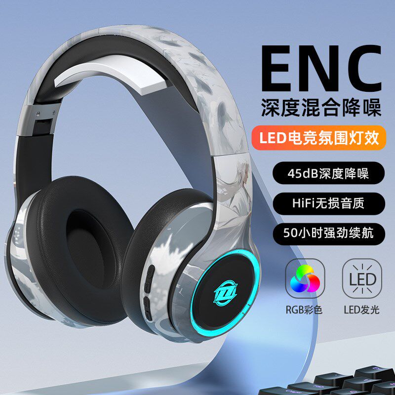 无线蓝牙耳机头戴式全包耳电竞游戏运动降噪超长续航电脑有线耳麦