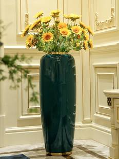 轻奢陶瓷落地大号花瓶现代简约客厅卧室干花插花器装 定制欧式 饰品