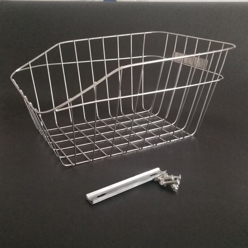 不锈钢后车筐自行山地车电动车后货架车筐书包筐菜篮子篓子宠物蓝