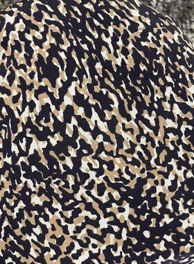 D380夏季啡色小碎花印花雪纺布头 柔软透气垂坠连衣裙上衣Zdiy面