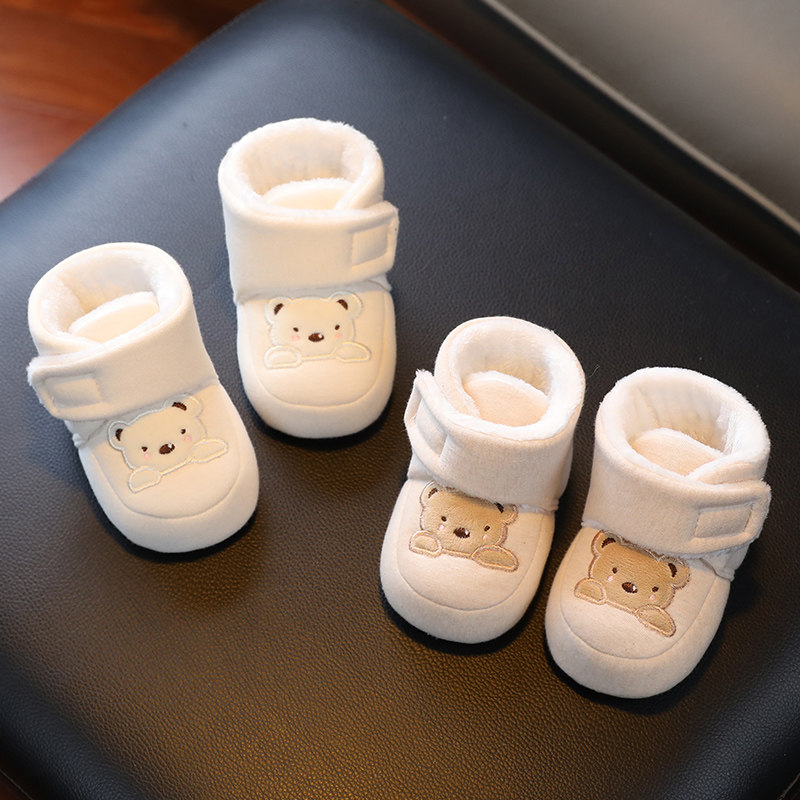 婴儿鞋冬季加绒保暖厚棉鞋男女宝宝步前鞋0-1岁防掉6-7-9个月布鞋