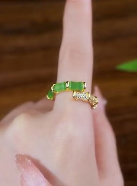 高级感竹节设计款开口女生戒指时尚百搭小众轻奢气质冷淡风指环女