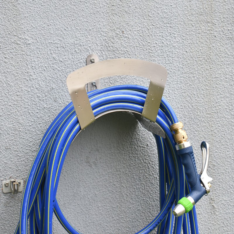 弘晨不锈钢浇花架绕n管架架绕管器家用卷管器壁挂架洗车架子金属